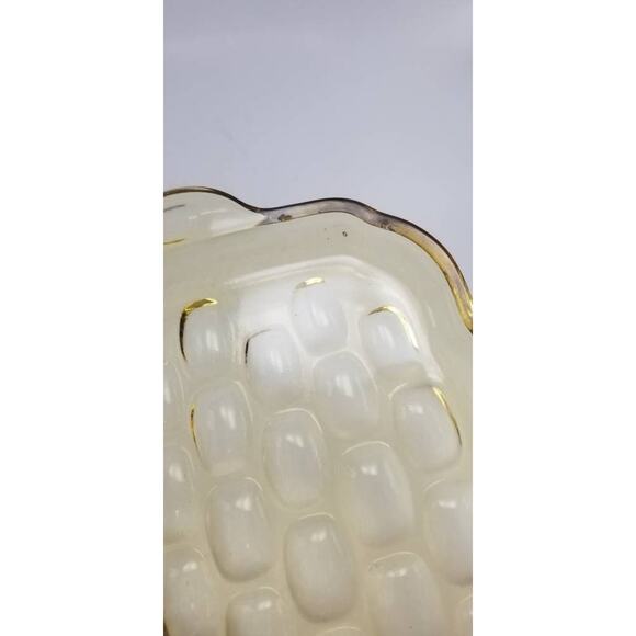 4 Vintage Federal Yorktown, Snack Tray, Amber Gold Colonial Glass Luncheon Tray - Picture 4 of 6